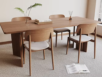 Modern Dining Table and Chair 3d model