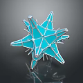 Star Shaped Daily Life Product With Turquoise Center And Silver Frame On Dark Background