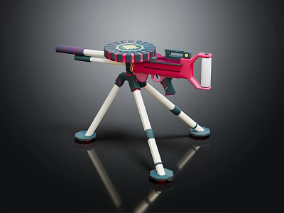 Modern toy gun machine gun cartoon machine gun 3d model