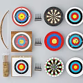 Colorful Garden Ornaments With Targets Dartboards Bow And Arrows For Outdoor Use