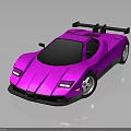 Pink Sports Car With Black Rear Spoiler Black Windows Black Wheels And Sleek Design