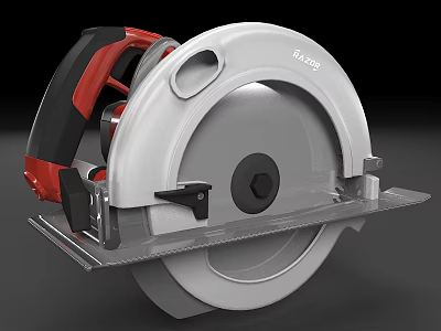 Dewalt Industrial Circular Saw With White And Red Design High Performance Steel Base And Sharp Blade 3d model