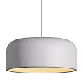 Modern Minimalist Pendant Light With Gray Circular Shade And Brown Base Design