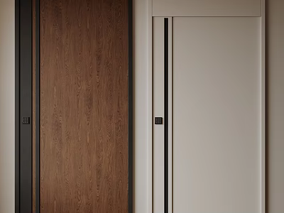 Modern Security Door Designs Featuring Brown Wood Grain And White Color Options 3d model