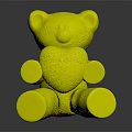 Pink Teddy Bear Stuffed Toy with Blue Nose Holding Red Heart on Dark Background