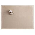 Light Beige Square Rug With Woven Texture And Decorative Accent Piece 3d model