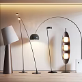Modern Design Floor Lamps For Interior Decor With Arched Stands And Conical Bases