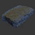 Wooden Stone Block With Natural Green Moss Covered Surface Durable Material