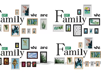 Modern photo wall decorative painting combination 3d model
