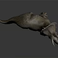 Detailed Realistic Triceratops Dinosaur Model With Three Horns And Frill