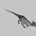 Game Movie Character Gray Scaled Dinosaur With Horned Head And Predatory Stance