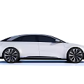 White Modern Sedan Car With Sleek Lines Large Wheels And Futuristic Design
