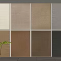Square Carpets in Various Neutral Tones Textured Design with Decorative Plant