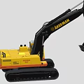 AXEMAN Tracked Functional Vehicle Featuring Yellow Black Exterior And Digging Bucket