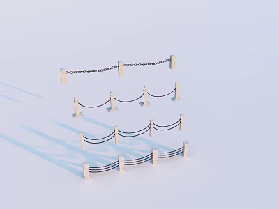 Stylish Chain Link Fence Designs with Wooden Posts for Outdoor Use 3d model