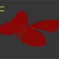 Vibrant Red and Blue Butterfly with White Wings and Black Spots on Dark Background