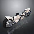White Modern Motorcycle With Sleek Body Black Seat And Chrome Details