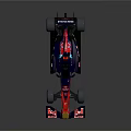 Red Bull Formula 1 Race Car With Red And Blue Livery And Logo