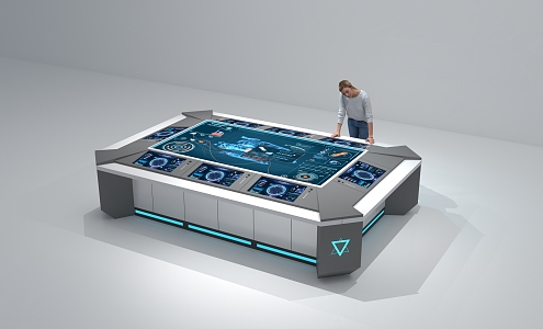 Modern one machine technology table 3d model