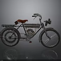 Vintage Bicycle With Red Seat Black Frame And Silver Headlight On Reflective Surface