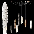 Modern Chandelier With Textured White And Metallic Hanging Pendant Light Designs