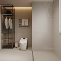 Modern Bathroom Interior Design With Light Colored Tiles Shower Area And Vanity Mirror