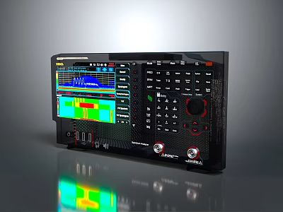 Professional Headphone Audio System With Colorful Spectrum Display Control Buttons And Knobs 3d model