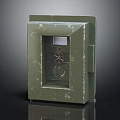 Green Scratched Metal Control Box With Window And Dials