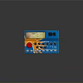 Blue IRA Electronic Control Panel With Multiple Knobs Red Button And Screen