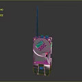 Gray And Green Walkie Talkie Daily Use Electrical Appliance With Antenna Display Screen And Buttons