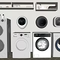 Different Types Of Modern Washing Machines With White Design For Home Interior