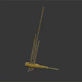 Yellow Equipment Featuring Long Rods Stable Base And Support Structure Design 3d model