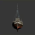 Vintage Model Fishing Boat Featuring Masts Cabin ELVA Name And Detailed Deck Design