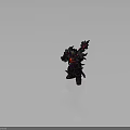 Fierce Orc Warrior In Spiked Armor With Red Glowing Weapon And Battle Stance