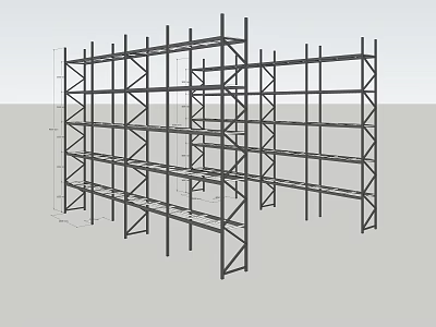Heavy Duty Metal Multi Tier Display Shelves For Commercial Warehouse Storage 3d model
