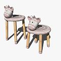 Modern Children's Chair Table and Chair 3d model