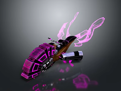 Futuristic Motorcycle With Pink Glowing Neon Accents And Sleek Aerodynamic Design 3d model