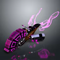 Futuristic Motorcycle With Pink Glowing Neon Accents And Sleek Aerodynamic Design