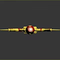Ornate Sword With Red And Gold Decorations On White Blade