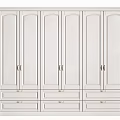 Modern White Wardrobe with Multiple Doors and Drawers for Home Interior 3d model