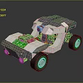 Futuristic Space Exploration Rover With Metallic Structure Large Wheels And Advanced Design 3d model