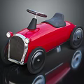 Red Vintage Style Kids Electric Toy Car With Steering Wheel And Black Seat