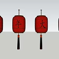 lanterns festival lights decorative lights red lanterns 3d model
