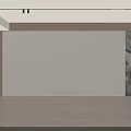 Modern Living Room Interior With Light Wood Panel And Marble Accent Wall
