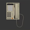 Classic White Retro Landline Phone Featuring Digital Keypad Display Screen And Coiled Cord