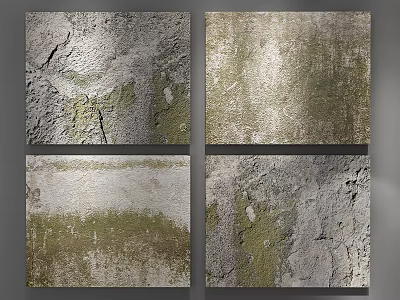 Rustic Wall Decor With Rough Texture And Natural Moss Covered Art Panels 3d model