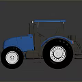 3D Rendered Blue Tractor With Large Wheels And Enclosed Cabin Design