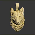 Stylish Golden Wolf Head Pendant With Detailed Design For Fashion Accessory