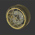 Car Wheel Rim and Tire with Stylish Alloy Design and Modern Spoke Pattern