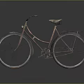 Vintage Style Red Bicycle With Classic Design Retro Metal Frame And Leather Seat